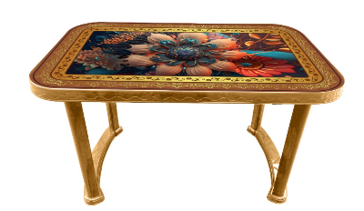 Buy Dining Table 4 Seat Semi Rtg P/L Print Tulip Gold -SW at Best Price in Bangladesh