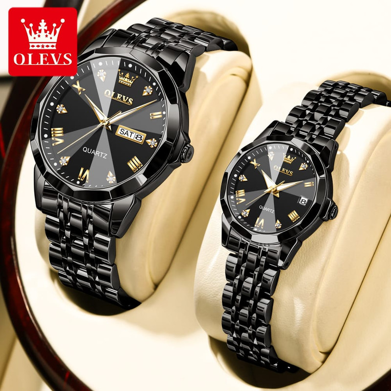 Buy  OLEVES 9931 Luxury Quartz Movement Couple Watch Set  at best price In Bangladesh