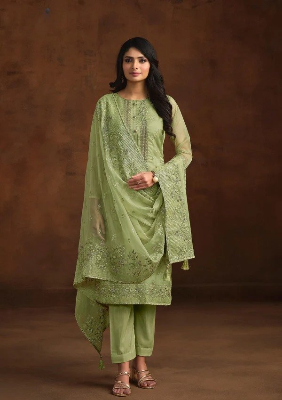 Buy Women's Unstitched Embroidered Organza Replica Suit SA-1605 at best price In Bangladesh