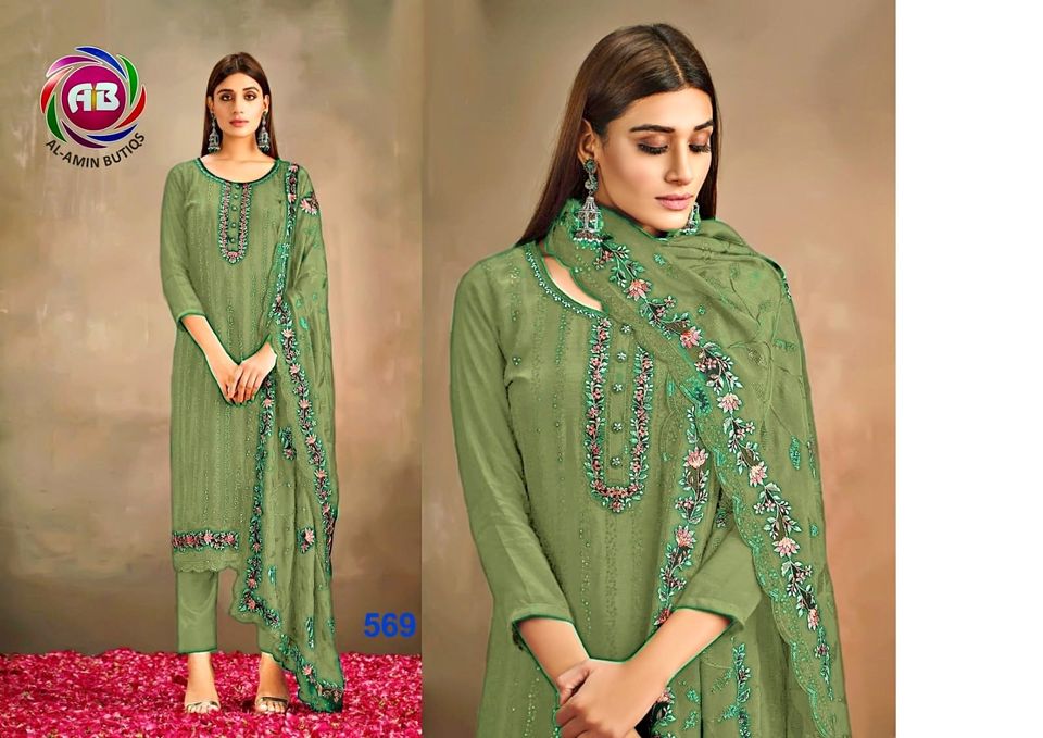 Buy womens-unstitched-three-piece-computer-embroidery-work-replica-party-dress-sa-1408 at best price In Bangladesh