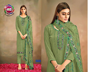 Buy womens-unstitched-three-piece-computer-embroidery-work-replica-party-dress-sa-1408 at best price In Bangladesh