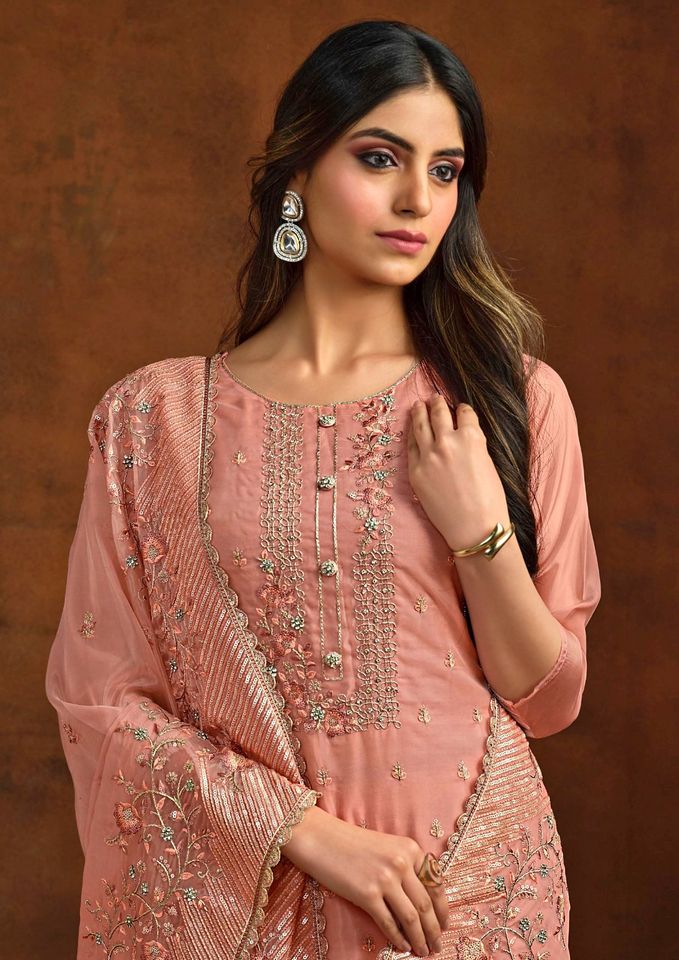 Buy Women's Unstitched As Same As Picture Embroidered Organza Replica Suit - SA-1601 at best price In Bangladesh