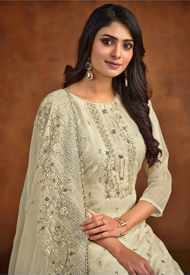 Buy Women's Unstitched As Same As Picture Embroidered Organza Replica Suit - SA-1604 at best price In Bangladesh