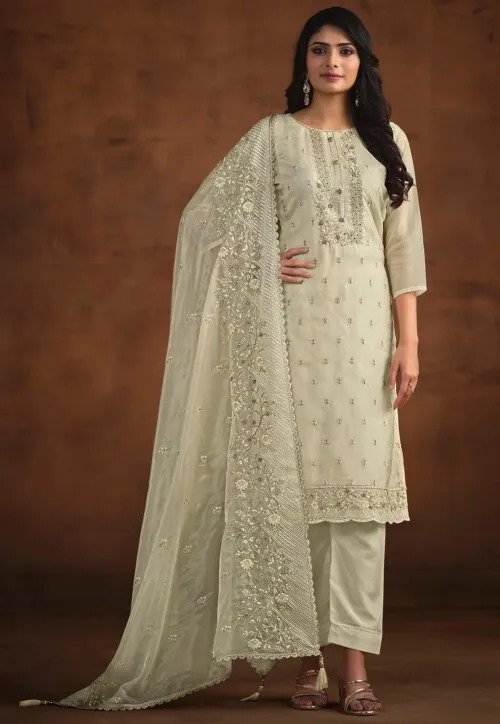 Buy Women's Unstitched As Same As Picture Embroidered Organza Replica Suit - SA-1604 at best price In Bangladesh