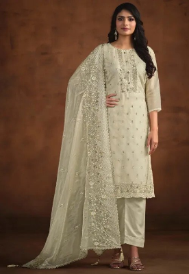 Buy Women's Unstitched As Same As Picture Embroidered Organza Replica Suit - SA-1604 at best price In Bangladesh