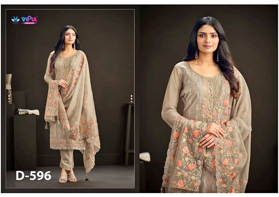 Buy Women's Unstitched Embroidered Organza Replica Suit SA-1612 at best price In Bangladesh
