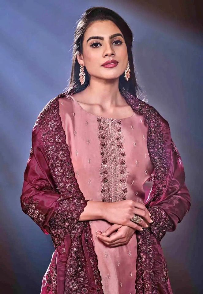 Buy  Unstitched Organza Salwar Kameez Pant Style Replica Suit - SA-1753 at best price In Bangladesh