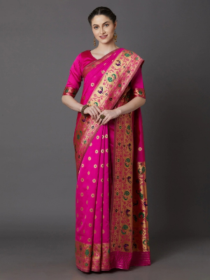 Buy Stylish & Glorious Printed Silk Saree With Blouse Piece  at Best Price In Bangladesh