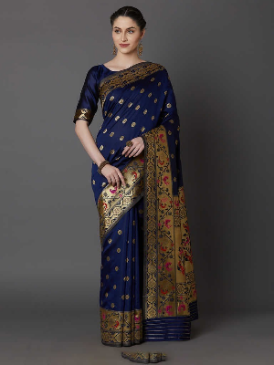 Buy Stylish & Glorious Printed Silk Saree With Blouse Piece  at Best Price In Bangladesh