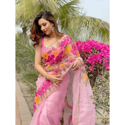 Buy Dhupian Half Silk Skin Print Saree For Women - Multicolor - PP-226  at Best Prices in Bangladesh