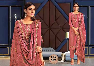 Buy Unstitched Three Piece Computer Embroidery Work Replica Party Dress - SA-1403  at best price In Bangladesh