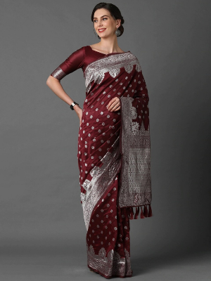 Buy Stylish & Glorious Printed Silk Saree With Blouse Piece - MN-742 Online at Best Price In Bangladesh