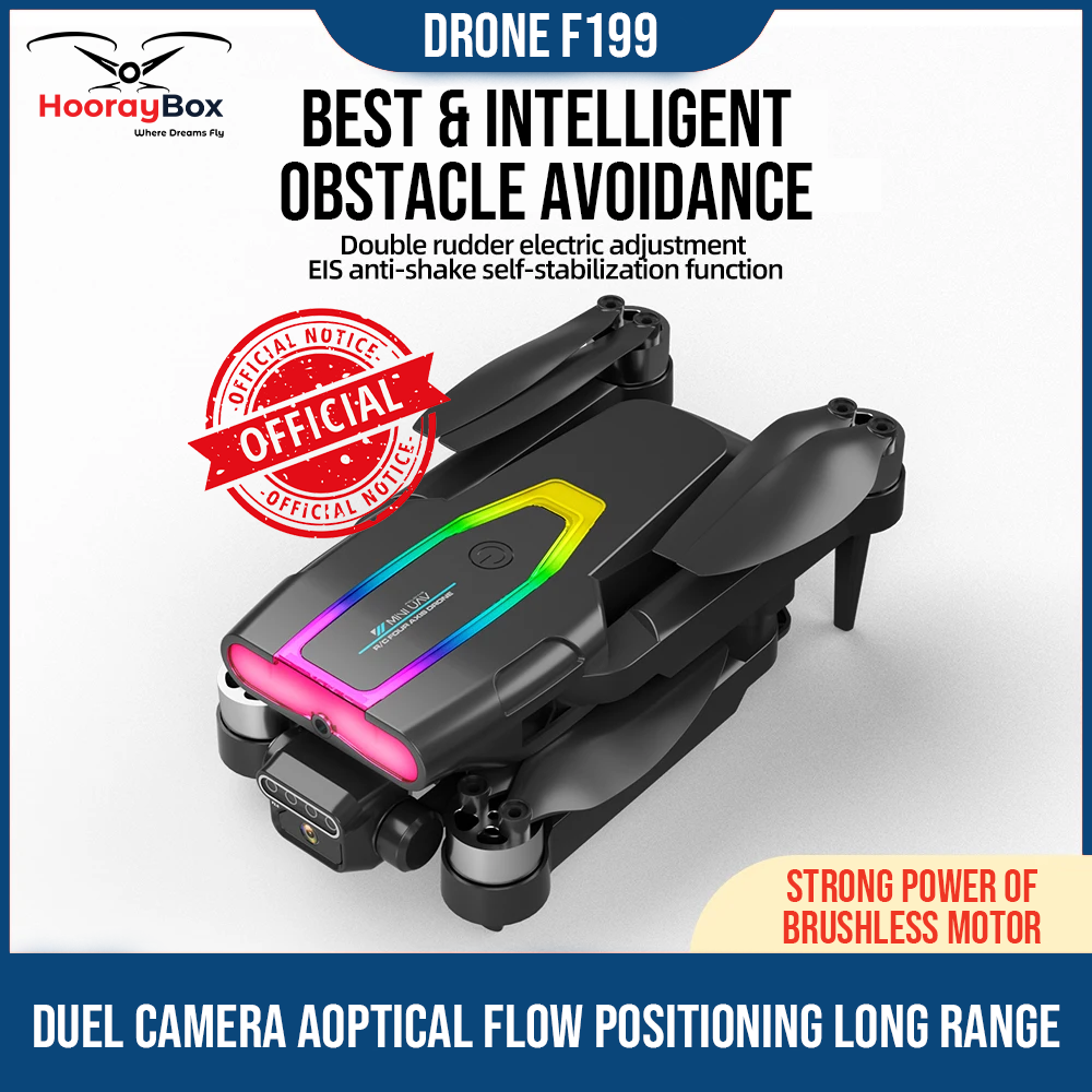 Buy F199 Drone With Camera Mini 4K Wifi Fold Drone Brushless Optical Flow Sensor, and Obstacle Avoidance at best price in Bangladesh