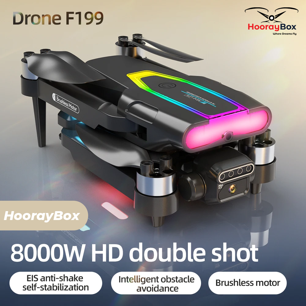 Buy F199 Drone With Camera Mini 4K Wifi Fold Drone Brushless Optical Flow Sensor, and Obstacle Avoidance at best price in Bangladesh