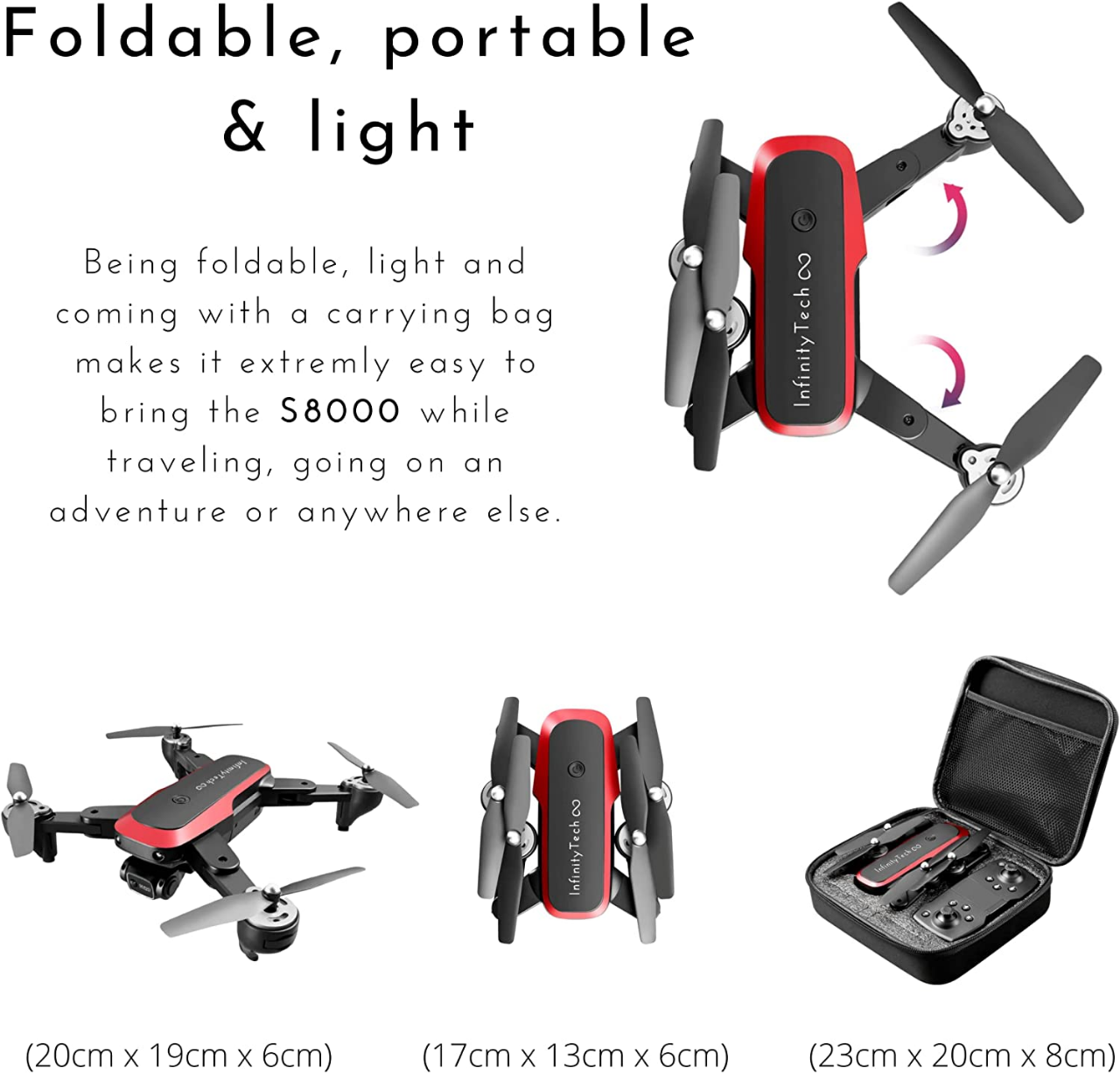 Buy S8000 UAV Foldable RC Drone 2.0MP Wide-Angle Camera for Toys Gifts Drone at best price in Bangladesh
