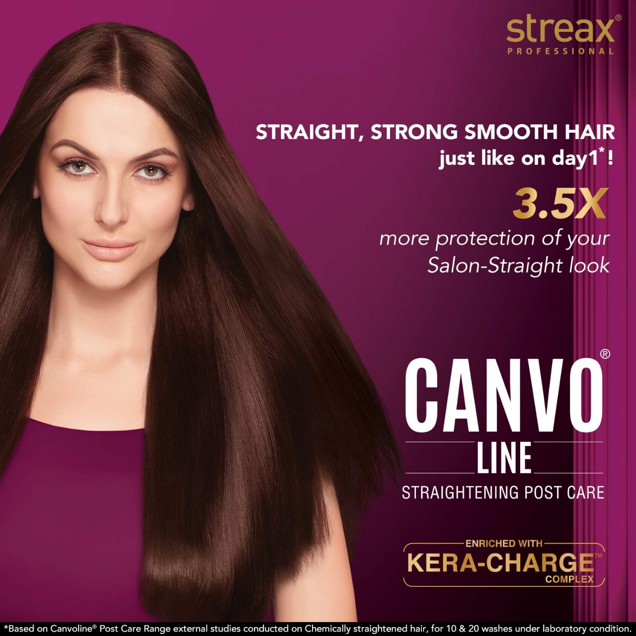 Picture of Streax Professional 100ml Canvoline Straightening Post Care Hair Serum for Women | Enriched with Baobab Oil | Anti Hair Breakage | Anti Frizz | Soft & Tangle Free Hair | Paraben & Silicon free