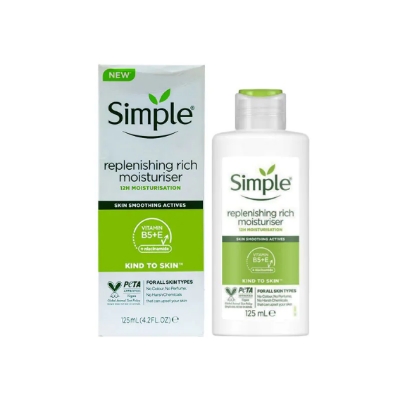 Picture of Simple Face Moisturiser - Simple Kind To Skin Replenishing Rich Moisturiser - 125ml