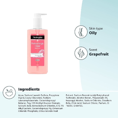 Picture of Face Wash - Neutrogena Refreshingly Clear Facial Wash with Pink Grapefruit and Vitamin C - 200ml