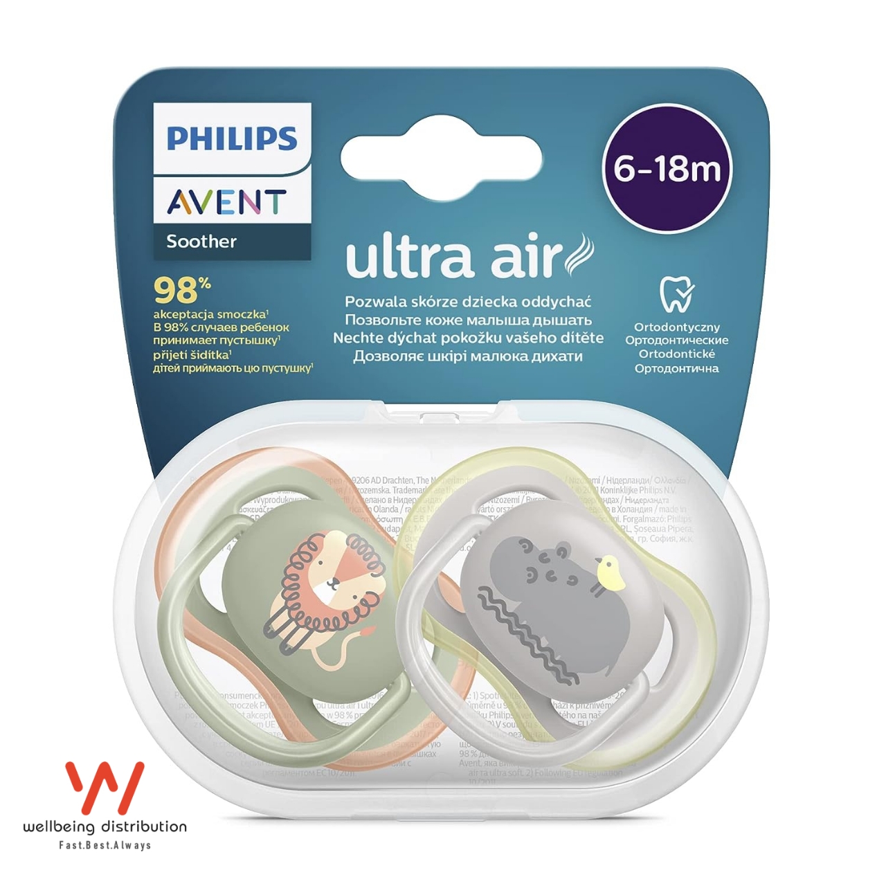 Picture of Philips Avent Ultra Air Pacifier 6-18 months 2pcs (Made in Netherlands)