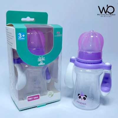 Picture of Baby Feeder Bottle Minitree Regular Neck Feeding Plastic Bottle With Handle 3m+ 150ml Multicolor Available