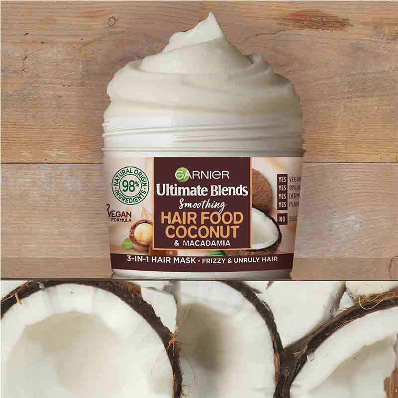 Picture of Garnier Ultimate Blends Smoothing Hair Food Coconut & Macadamia 3 In 1 Frizzy And Unruly Hair Mask 390ml (International)
