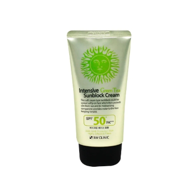 Picture of 3W Clinic Intensive Green Tea Sunblock Cream SPF 50+PA+++ 70ml