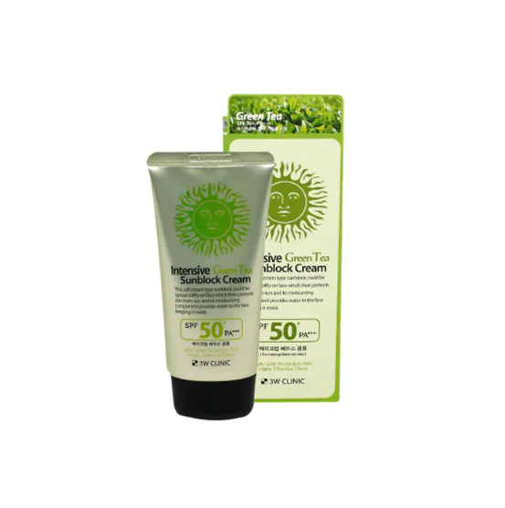 Picture of 3W Clinic Intensive Green Tea Sunblock Cream SPF 50+PA+++ 70ml