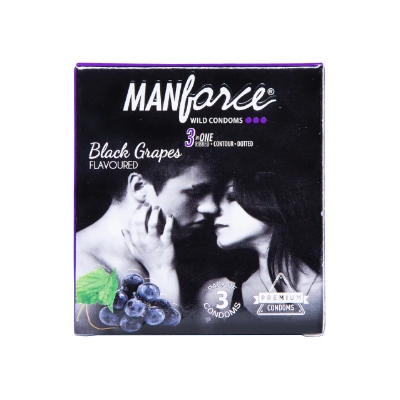 Picture of Manforce Dotted Black Grapes Flavored Condom Combo Pack - 2 Pack - 3x2=6pcs