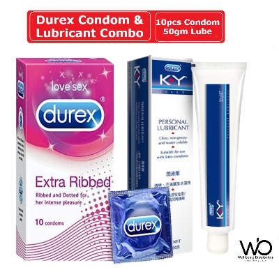 Picture of Durex Condom & Lubricant Combo - Durex Extra Ribbed Condom 10pcs & Durex KY Jelly Personal Lubricant 50gm