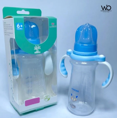 Picture of Baby Feeder Bottle Minitree Regular Neck Feeding Plastic Bottle With Handle 6m+ 240ml Multicolor Available