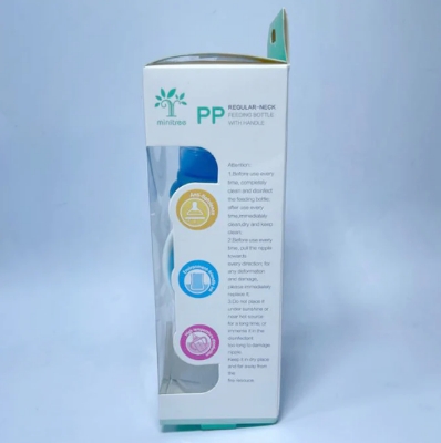 Picture of Baby Feeder Bottle Minitree Regular Neck Feeding Plastic Bottle With Handle 6m+ 240ml Multicolor Available