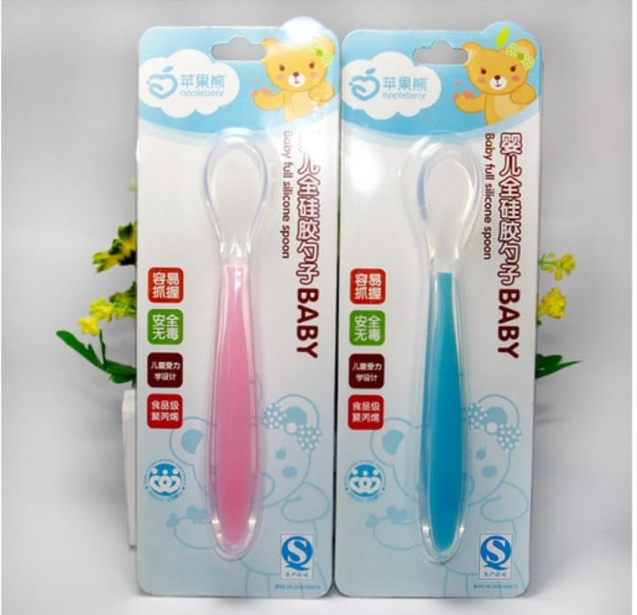 Picture of Applebear 1pcs Baby Feeding Spoon - Soft Silicone Spoon 1pcs - Multicolor Available