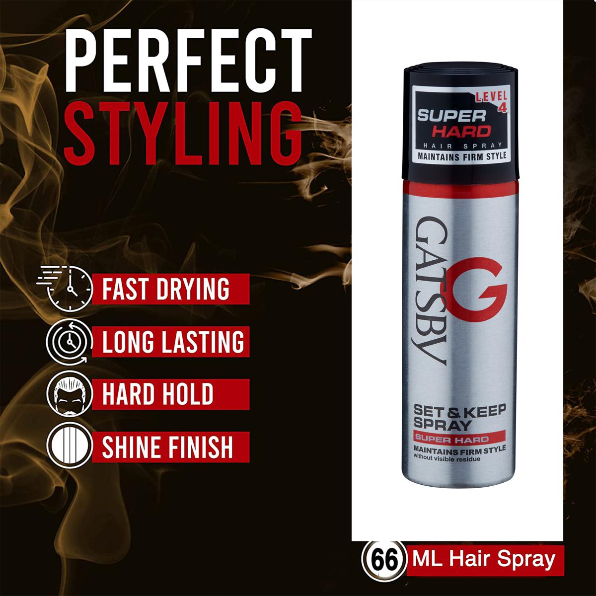 Picture of GATSBY Hair Spray Level 4 Set and Keep Spray Super Hard 66ml