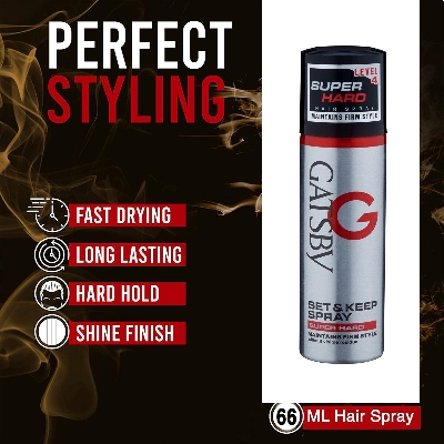 Picture of GATSBY Hair Spray Level 4 Set and Keep Spray Super Hard 66ml