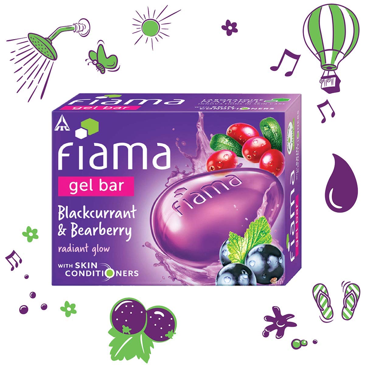 Picture of Fiama 125g Soap Gel Bar Bearberry & Blackcurrant