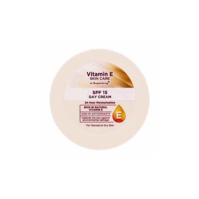 Picture of Superdrug Skincare Vitamin E SPF15 Day Cream 100ml For Normal to Dry Skin (Made in UK)
