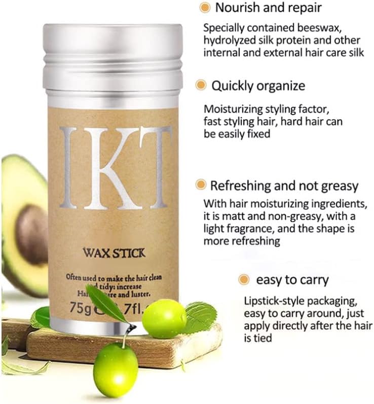 Picture of IKT Hair Wax Stick 75g for Both Men & Women for Damaged Hair Frizz Control Long Lasting Time-saving Styling Solution for Unisex