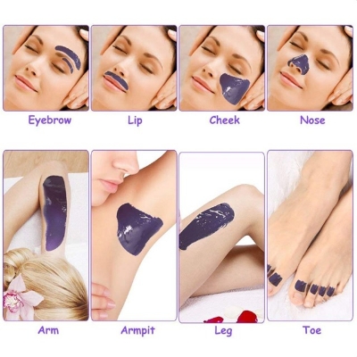 Picture of Konsung Beauty Strip Free Hot Wax For Body Hair Removal 100g Pack - Black, Pink, Tea Tree, Apple, Orange, Chocolate Flavor Wax