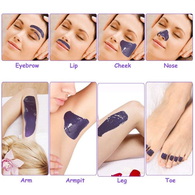 Picture of Konsung Beauty Strip Free Hot Wax For Body Hair Removal 100g Pack - Black, Pink, Tea Tree, Apple, Orange, Chocolate Flavor Wax