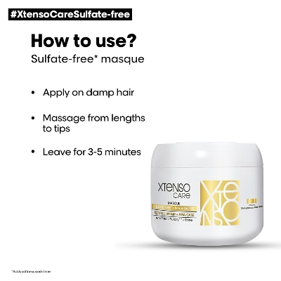 Picture of Loreal Professionnel Xtenso Care Sulfate-free Masque 196g | For all hair types | Gently cleanses, controls frizz and adds shine | With Keratin Repair and Asta-Care
