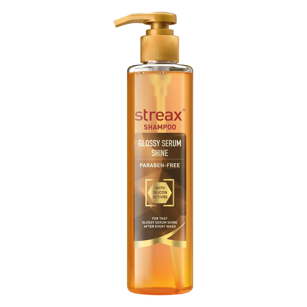 Picture of Streax Shampoo 240ml Glossy Serum Shine Shampoo for Frizzy and Dry Hair | Paraben-Free Hair Shampoo with Silicon Actives | Controls Frizz, for Smooth & Shiny Hair