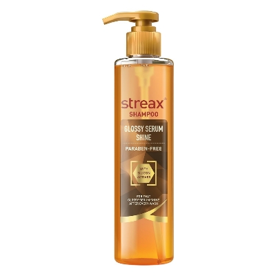 Picture of Streax Shampoo 240ml Glossy Serum Shine Shampoo for Frizzy and Dry Hair | Paraben-Free Hair Shampoo with Silicon Actives | Controls Frizz, for Smooth & Shiny Hair