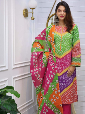 Buy Women's Readymade Cotton Three Piece at Best Price In Bangladesh