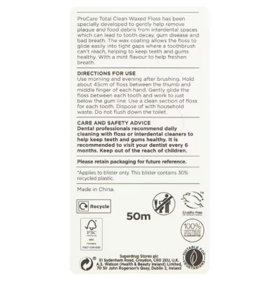 Picture of Superdrug ProCare Mint Waxed Floss 50meters