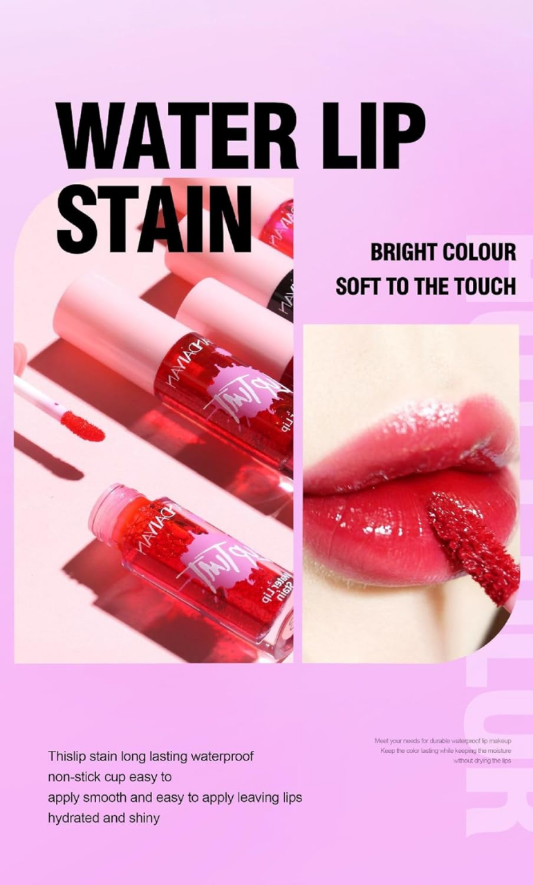 Buy Handaiyan Water Lip Stain Lip Tint | Shade 1-6 | Waterproof Long lasting Smudge proof Plumper Liquid Lipstick and Moisturizing Blush| High pigmented lip Gloss at Best Price In Bangladesh