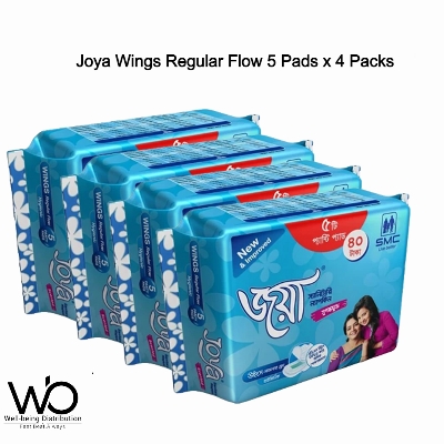 Picture of Joya Sanitary Napkin - Wings Regular Flow - 5 Pads Pack - Panty/Wings System - Combo of 4 Pack - 20 Pads - pad