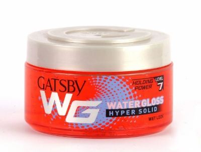 Picture of Gatsby Water Gloss Hair Gel 150g Hyper Solid Level 7 Holding Power - Wet Look, Shine Effect, Non Sticky, Easy Wash Off