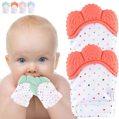 Picture of 1pcs Baby Teether Gloves Teething Mitten Baby Molar Anti-biting Tool Silicon Gloves (Multicolor)