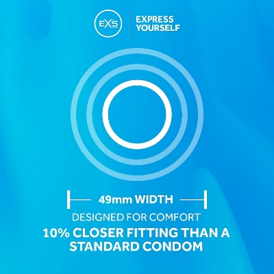 Picture of EXS Snug Tight Fitting Small Size Condoms Full Box-3x10= 30pcs Condom | Vegan Condoms