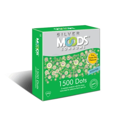 Picture of Moods Silver 1500 Dots Condom for Men | Single Pack 3pcs